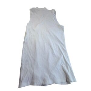 Fore Womens Off White Ribbed Mock Neck Sleeveless Cutout Tank Top Size M Ivory
